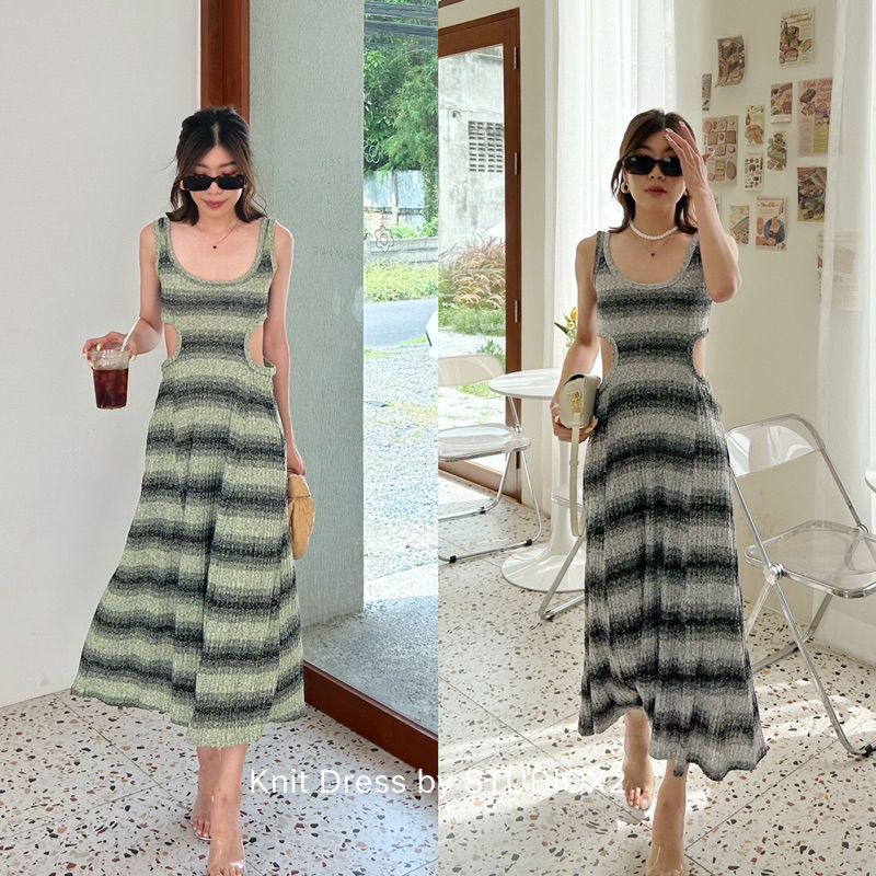 knock-knock-sth-new-maxi-cut-out-knit-dress-690ฟรีส่ง-สายนิตมาค่ะ-เดรสนิตสายเกา-คอยู-เว้าข้างเอว-studiox2