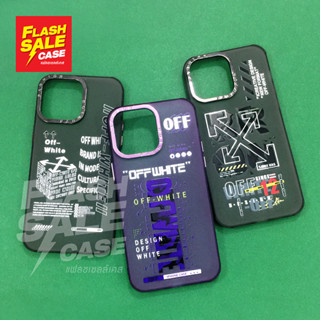 I7+/IXr/I11/I12Pro max/I13/I13Pro max/I14Pro max Samsung A13 5G/A34 5G. เคสสีขุ่นหลังแข็งขอบเลนส์กล้องเงาพิมพ์ลายเท่