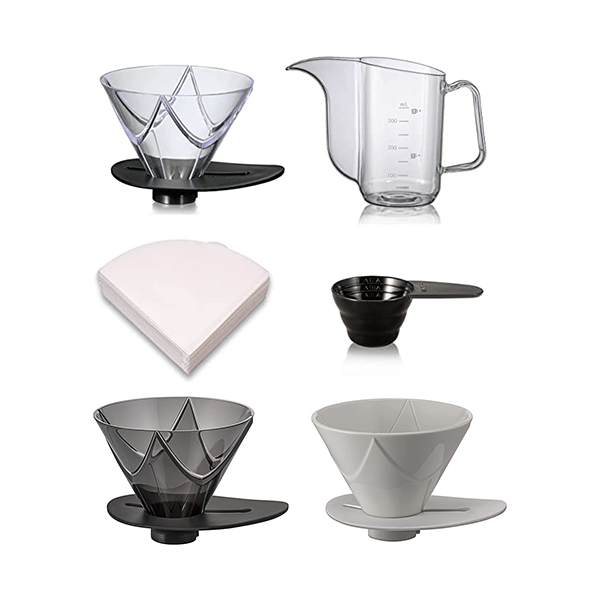 HARIO V60 Mugen Extraction Coffee Dripper for 12 Cups White/ Clear/ Transparent Black