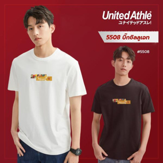 United Athle®  เสื้อยืดผู้ชาย  เสื้อยืดคอกลมแขนสั้น Fish bone- สีขาว รุ่น #5508