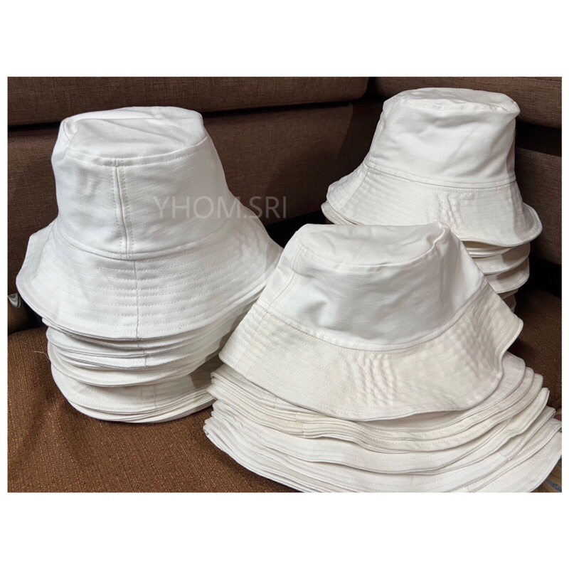 หมวกบัคเก็ตสีขาวครีม-สำหรับงานเพ้นท์-งานปัก-และงานมัดย้อม