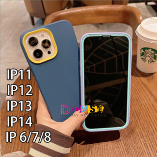 ❤️❤️3 in 1 ซิลิโคนเหลวนุ่ม เคส เคสประกบสีพื้น เคส For iPhone 11 Pro Max 13 14 Pro Max X XR XS Max 6 7 8 Plus SE 2020