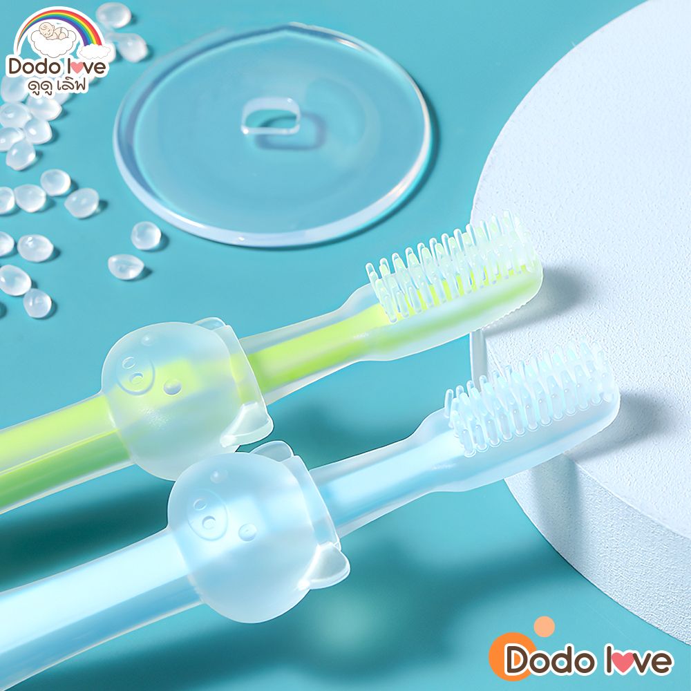 dodolove-แปรงสีฟันซิลิโคน-ขนแปรงซิลิโคนนุ่ม-ทำความสะอาดฟัน-ลิ้น-และเหงือก-สำหรับ-6เดือนขึ้นไป