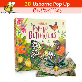 (ใช้โค้ดรับcoinคืน10%ได้) พร้อมส่ง หนังสือบอร์ดบุ๊คเกี่ยวกับผีเสื้อ Usborne Book Pop Up Butterflies Board Book 3D Flap Book หนังสือภาษาอังกฤษ by GreatEnglishBooks