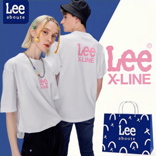 Lee® เสื้อยืดคอกลมแขนสั้น สไตล์พื้นฐาน#PINK Lee ไซส์ใหญเสื้อยืดชายผู้หญิง เสื้อยืดผ้าฝ้ายคู่รัก # สีขาว รุ่น #1111