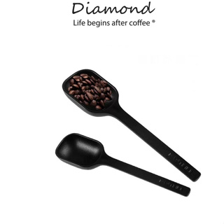 ❤ Diamond Coffee ช้อนตักกาแฟ ผลิตจากพลาสติก ABS Coffee Measuring Spoon ช้อนตวงกาแฟ พร้อมเทมเปอร์กดกาแฟ ขนาด 10 กรัม 1