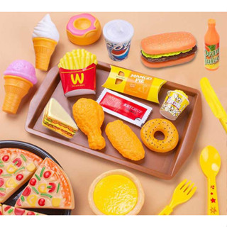 SARRAN Pretend Play Food Set อุปกรณ์เสริมแฮมเบอร์เกอร์ ชุดอาหารของเล่น เบอร์เกอร์ของเล่นถอดประกอบได้