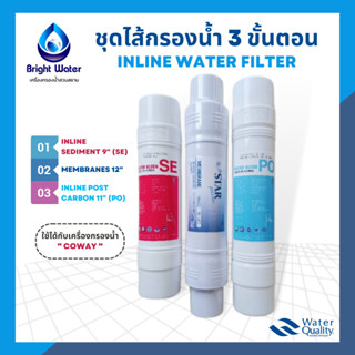 ชุดไส้กรองน้ำ Inline Water Filter (Sediment+Membranes+Post carbon) ใช้ได้กับเครื่องกรองน้ำCoway