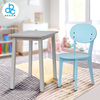 ABC Design ชุดโต๊ะเด็กโต(ท็อปผืนผ้า/RM สีขาว&amp;เทา) size M คู่ดับเบิ้ลด็อท1ตัว โต๊ะทำการบ้าน ใช้กับเด็กสูงเกิน100ซม.ขึ้นไป