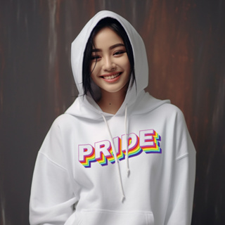 HOODIE เสื้อฮูด LGBTQ+ pride สนับสนุนความเท่าเทียม V2 ผ้าใส่สบาย