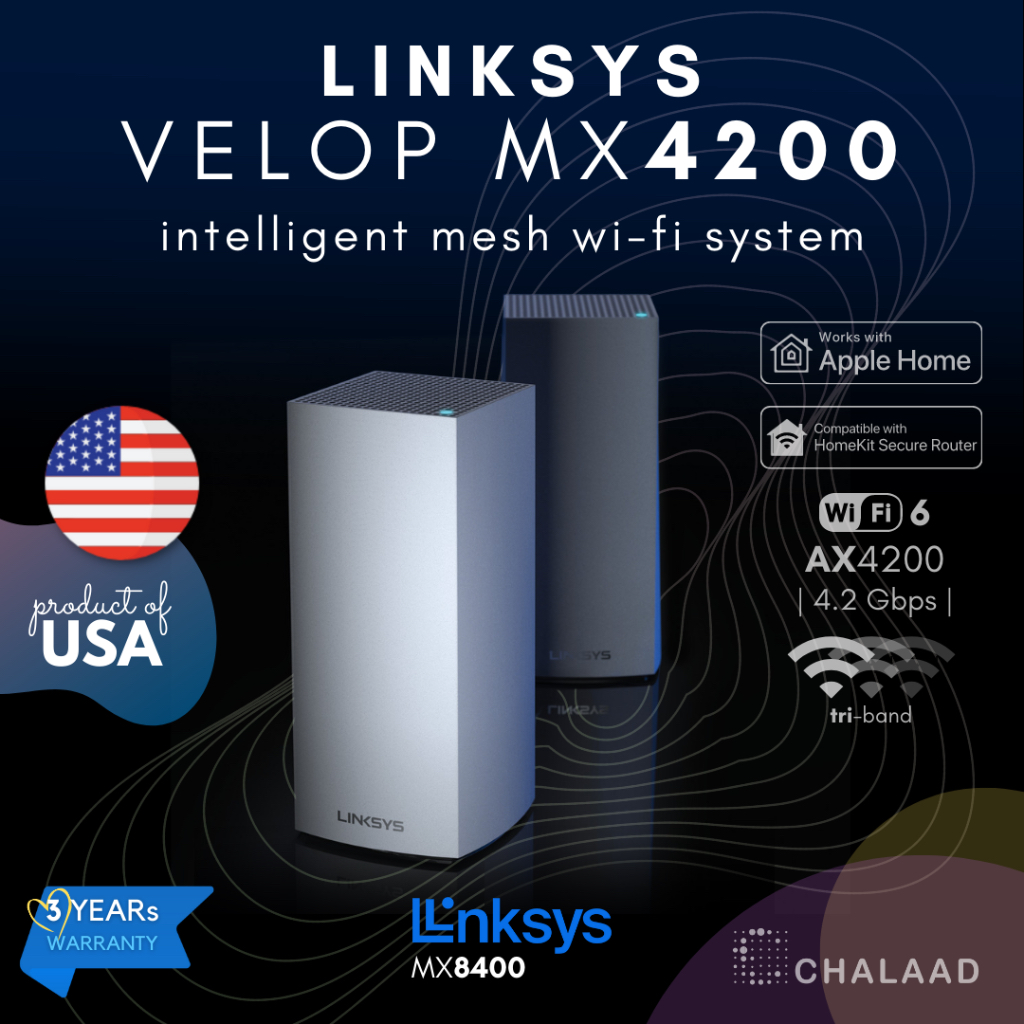 Linksys Velop MX4200 TriBand AX4200 Mesh WiFi 6 Router เราเตอร์ไวไฟ 6