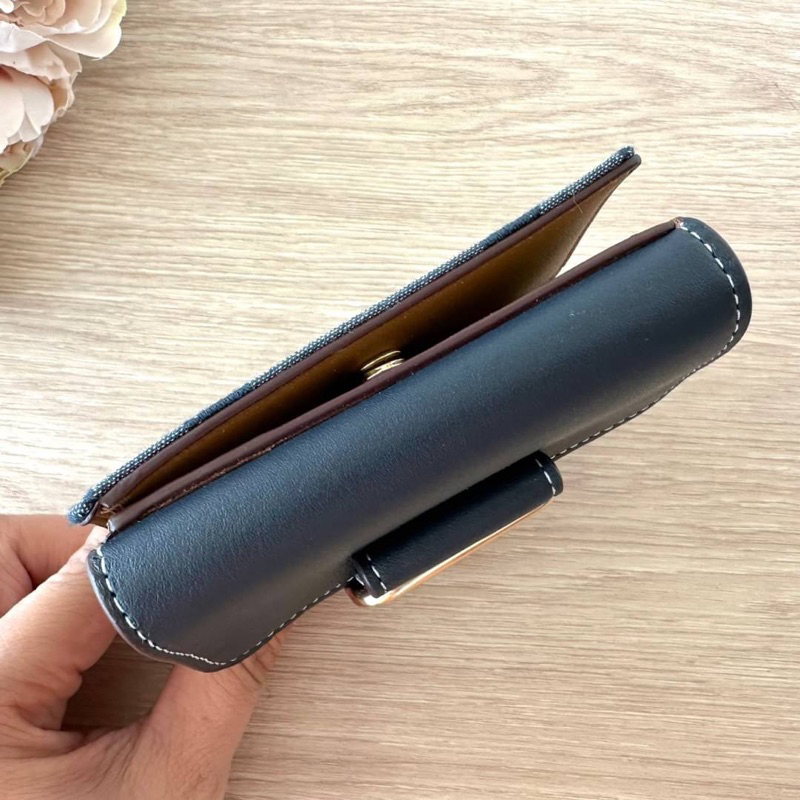สด-ผ่อน-กระเป๋าสตางค์-2-พับ-ch151-coach-small-morgan-wallet-in-signature-chambray