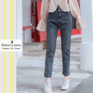 [พร้อมส่ง] BabarryJeans มีบิ๊กไซส์ S-5XL กางเกงยีนส์ เอวสูง ผ้ายืด ยีนส์ทรงบอย เก็บทรงสวย กระดุมคู่ สีสนิมเข้ม