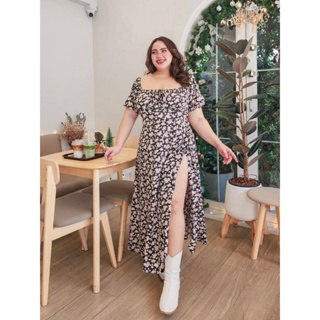 🎈Plussize เดรสคนอ้วน🎈 🌟มี 3 Size M 38-50 หน้าผ้า 52 L  50-54 หน้าผ้า 56 XL  54-60 หน้าผ้า 62 ***ความยาว 52