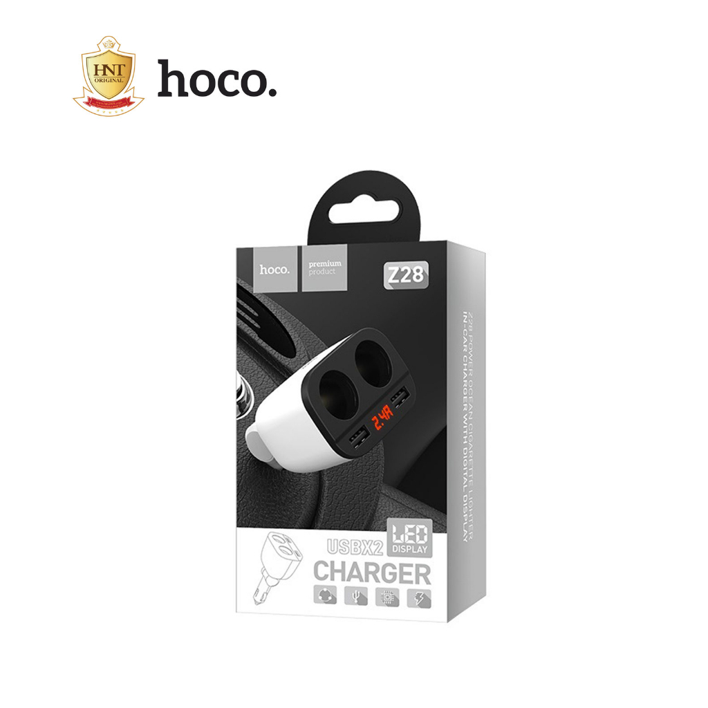 hoco-z28-หัวจุดบุหรี่-2-หัว-usb-2-ช่อง-ไฟ-5a