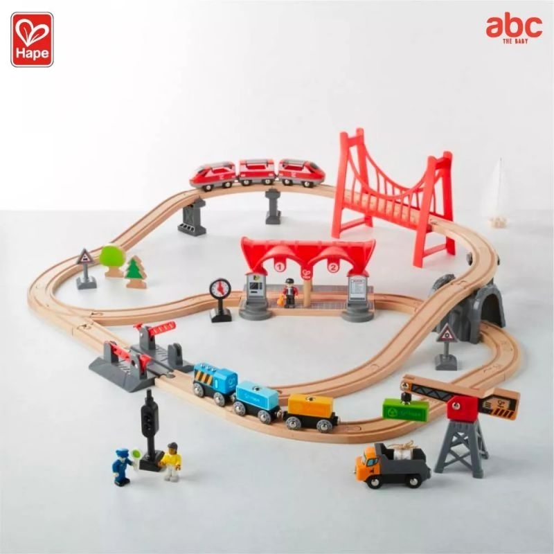 hape-รถไฟในเมืองยุ่งเหยิง-busy-city-rail-set-รางรถไฟ-รางไม้-รถไฟ-3y-e3730