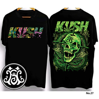 Kush เสื้อยืดผ้าฝ้ายพิมพ์ด้านบนสีเขียวกะโหลกศีรษะรูปแบบผลิตภัณฑ์กัญชาเสื้อยืด cannabis