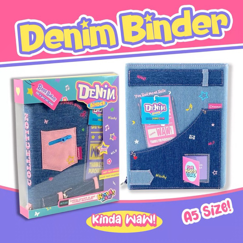 พร้อมส่ง-kinda-waw-collect-book-denim-binder-vol-1-2-สมุดผ้ายีนส์-y2k-สมุดการ์ด-a5-ใส่การ์ด-มีแค่แฟ้มยีนส์