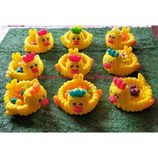 กระทงอาหารปลารูปเป็ดสีเหลือง 6 นิ้ว