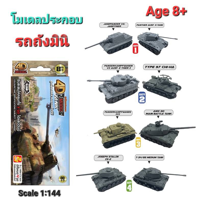 โมเดลประกอบ-รถถังมินิ-4dmodel-mini-tank-mm0395-2