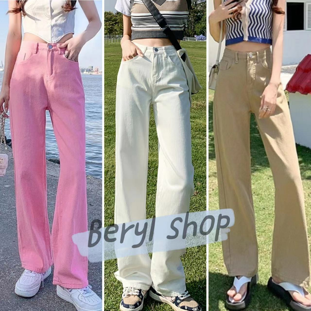 beryl-ยีนส์-กางเกงยีนส์ทรงกระบอกเอวสูง-ทรงสวย-สีสันใสแบบจ๊าบๆ-เท่ๆ-แมทซ์ได้ทุกลุค