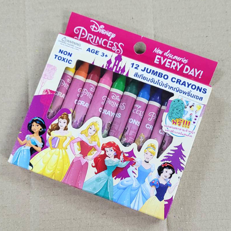 สีเทียนจัมโบ้12สี-ดิสนีย์-ลิขสิทธิ์แท้-disney-jumbo-crayons-12colored