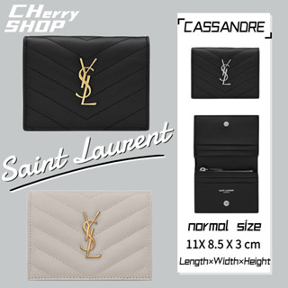 ถูกที่สุด ของแท้ 100%/Saint Laurent ของแท้ YSL CASSANDRE SAINT LAURENT MATELASSÉ LEATHER WALLET