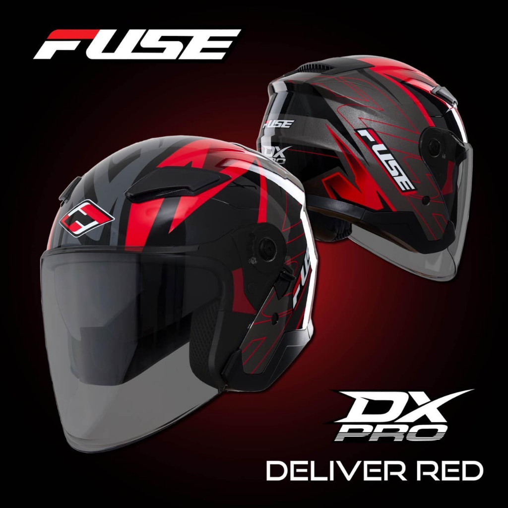 หมวกกันน็อค-fuse-dx-pro-ครึ่งใบน้ำหนักเบาแว่น2ชั่น