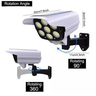 กลางแจ้งพลังงานแสงอาทิตย์ Motion Sensor Security กล้อง Dummy ไร้สายน้ำท่วม 2178Tกันน้ำ77หลอดไฟ LED 3โหมดสำหรับ Home สวน