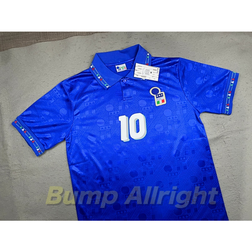 retro-เสื้อฟุตบอลย้อนยุค-vintage-ทีมชาติอิตาลี-italy-national-home-1994-10-baggio-เสื้อเปล่า