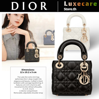 1 ดิออร์👜Dior LADY DIOR Women/Shoulder Bag //กระเป๋าหิ้ว/Super Mini/ S0856ONGE_M900