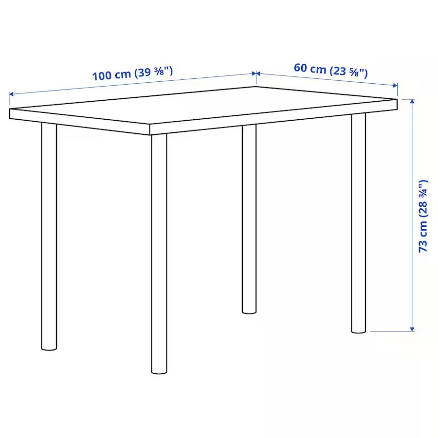 ของแท้-ikea-linnmon-100x60ซม-โต๊ะทำงานเจาะรูแล้วประกอบง่ายใช้งานได้ทันที-สั่งไม่เกิน2ตัว-ออเดอร์