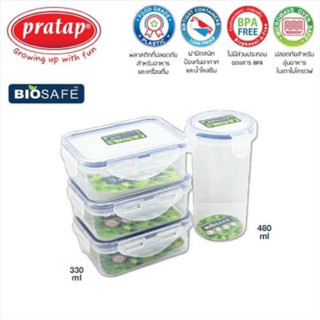 ชุดกล่องอาหาร BIOSAFE PRATAP 4 ใบ Set-1005