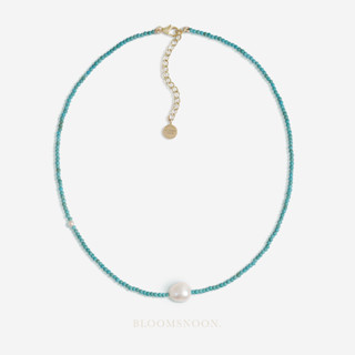 Bloomsnoon, Malibu necklace สร้อยหินจี้มุก (18k gold plated)