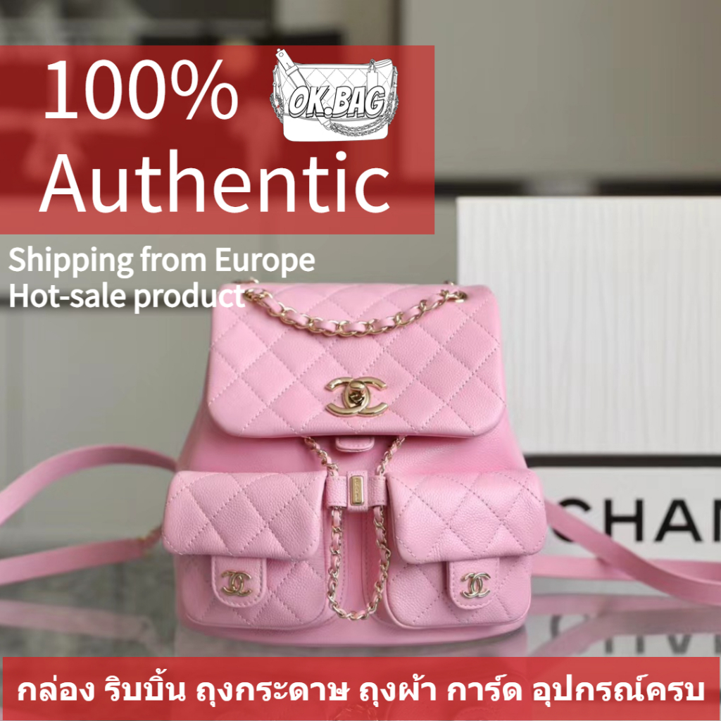 ชาแนล-chanel-23p-large-calfskin-pink-backpack-สุภาพสตรี-กระเป๋าสะพายไหล่