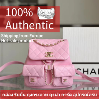 👜ชาแนล CHANEL 23P Large Calfskin Pink Backpack สุภาพสตรี กระเป๋าสะพายไหล่