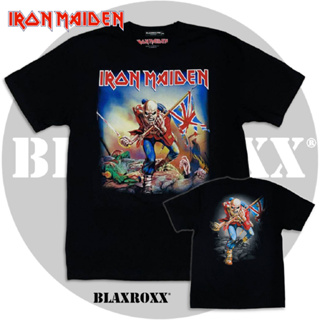 Blaxroxx เสื้อวง ลิขสิทธิ์แท้ Iron Maiden (IRM011) สกรีนลายคมชัด ไม่หลุดลอก cotton 100