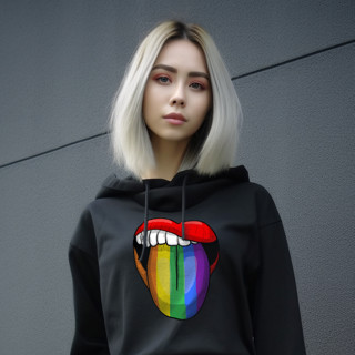 HOODIE เสื้อฮูดดำ LGBTQ+ pride สนับสนุนความเท่าเทียม V4 ผ้าใส่สบาย