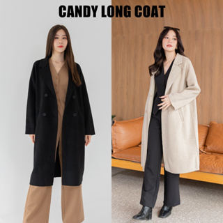Candy long coat เสื้อโค้ทผ้าวูล ผ้าพริ้วมาก กันหนาวได้ดี 10 องศาได้ค่ะ :)