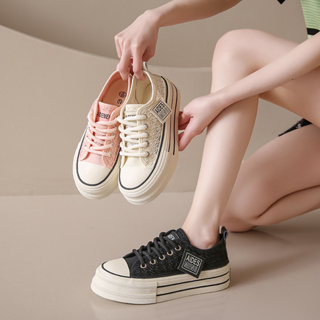 Fashion Shoe รองเท้าผ้าใบแฟชั่นผู้หญิง ส้นสูง4cm TP218