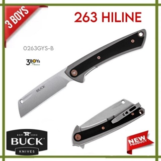 มีด Buck รุ่น 263 HiLine มีดทรงปังตอ ใบมีด D2  ระบบfame lock มีตลับลูกปืนช่วยให้เปิดง่าย พร้อมคลิปเหน็บ