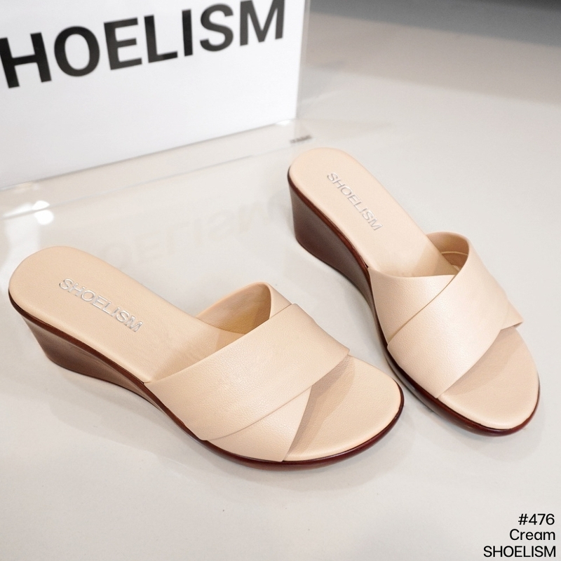 476-รองเท้าส้นเตารีด-เก็บหน้าเท้า-น้ำหนักเบา-ใส่เดินสบาย