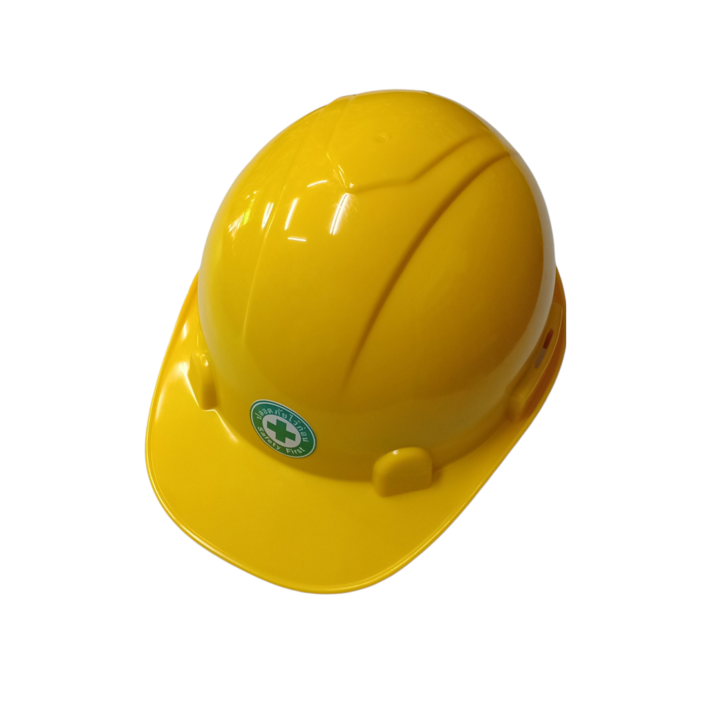 หมวกเซฟตี้ทรงมาตรฐานแบบปรับหมุนรองใน6จุดสายรัดคาง4จุดวัสดุhdpeมีมาตรฐานรองรับมอก-368-2554มีสีเหลือง-ขาว-เขียวออกใบกำ
