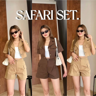 ชุดเซ็ทเสื้อ+กางเกงขาสั้น ชุดเซ็ทแนวสวนสัตว์ แคมปปิ้ง -SAFARI SET- ชุดเซ็ทขาสั้น เซ็ทกางเกงผู้หญิง ป้าย BETTY.