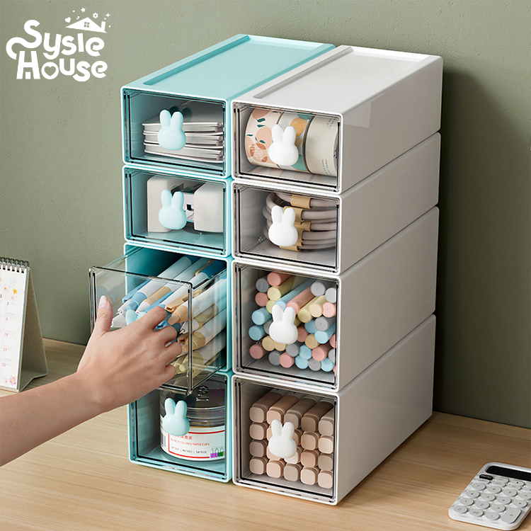 Sysie House กล่องลิ้นชักใสตั้งโต๊ะ เก็บของ ใส่เครื่องเขียน น่ารัก ...