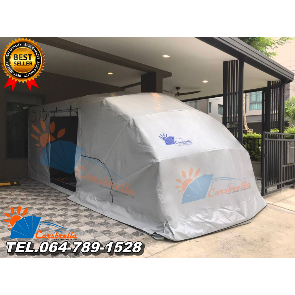 เต็นท์จอดรถสำเร็จรูป-carsbrella-รุ่น-mpv-สำหรับรถยนต์เล็กถึงใหญ่-aluminium-frame-หนา-1-5-มม-ผ้าคูนิล่อน-uv-หนา-0-5