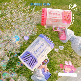 💗พร้อมส่ง💗ปืนเป่าฟอง เป่าฟอง Bubble Gun Gatling เครื่องทำ ปืนยิงบับเบิ้ลลาย ฟองสบู่ 69 รู มีไฟ ชาร์จ usb เครื่อง เป่าฟอง