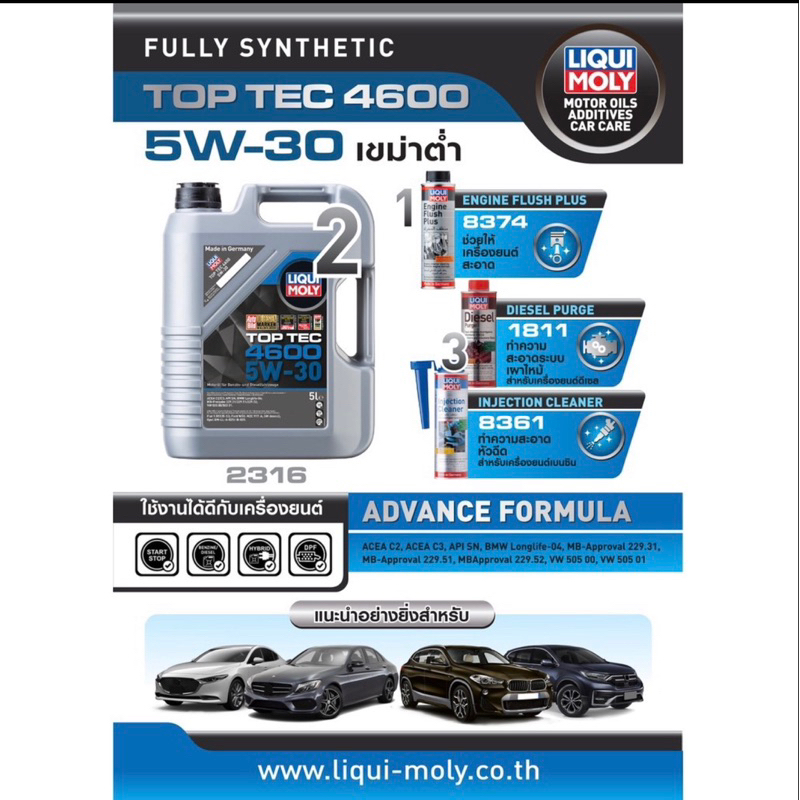 liqui-moly-น้ำมันเครื่อง-สังเคราะห์100-5w-30-top-tec-4600-4-ลิตร-ราคาพิเศษ-ไม่แถมกรอง