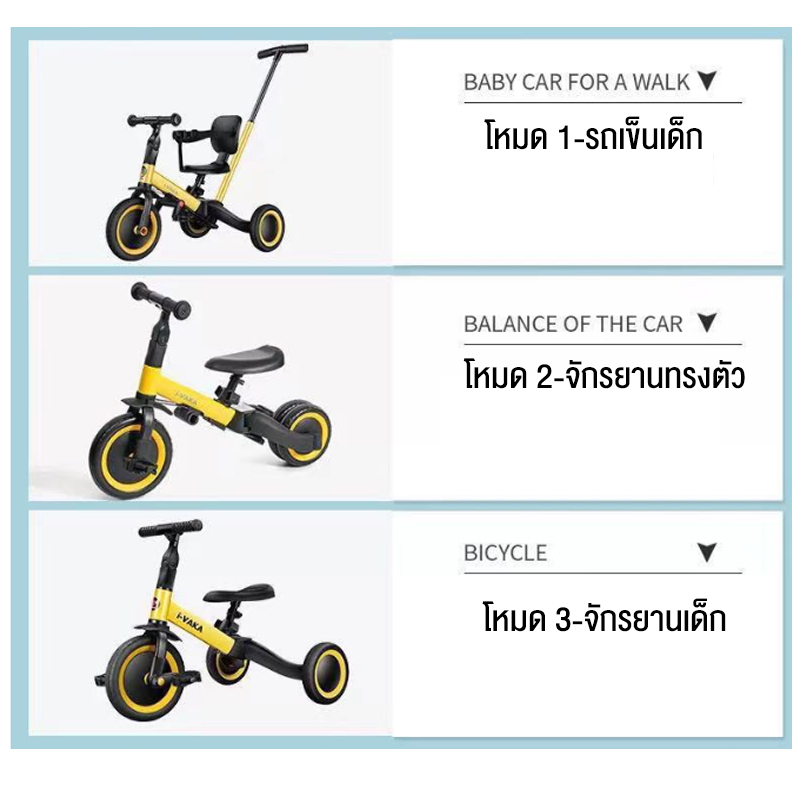 รถเข็นเด็ก-มัลติฟังก์ชั่น-จักรยานเด็ก-รถขาไถ-รถสามล้อเด็ก-จักรยานฝึกการทรงตัว-ควบคุมง่าย-จักรยานขาไถ-balance-bike