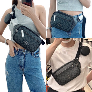 🎀(สด-ผ่อน) กระเป๋าคาดอก 9 นิ้ว CJ506 Elias Belt Bag In Signature